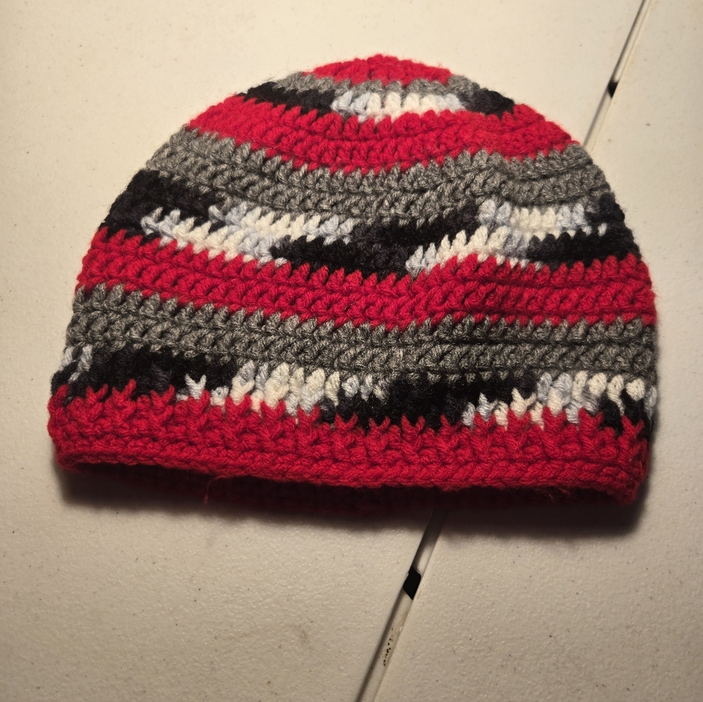 Womens Crochet Multicolor Beanie